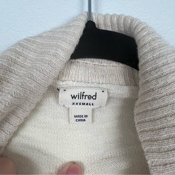 aritzia Wilfred Open Linen Blend Knit Cardigan Cream Sz XXS - Picture 5 of 8